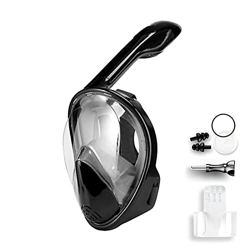 KEYOZA Máscara De Buceo 180 ° Antivaho Antifugas con Tubo Plegable Y Soporte para Cámara para Adultos Y Niños Jóvenes para Buceo En Seco, Natación,C,L precio