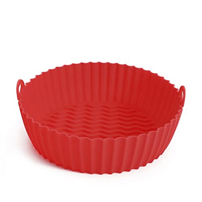 ASHLUYAK Recipiente de silicona para freidora de aire de 8,5/7,5 pulgadas, reutilizable, antiadherente, para freidora de aire universal, para horno, m