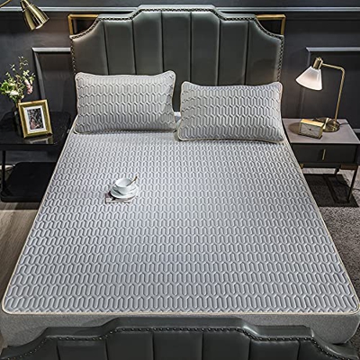 HCZS Estera de enfriamiento de Cubierta de Seda de Hielo de Verano Plegable Plegable, emulsión con Funda de Almohada Artefacto de enfriamiento de Vera