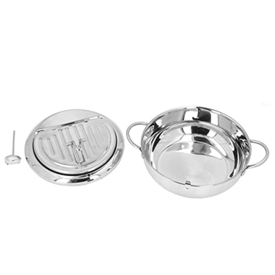 Gedourain Freidora Japonesa Tempura Pequeña, Olla de Freidora de 3,4 L Ahorre Aceite para Freír Albóndigas(L)