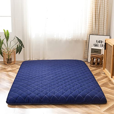 Colchón Tradicional de futón japonés de Diamantes colchón de Piso, Cama for Dormir Extra de 4 Pulgadas for el Piso, colchón de Espuma de Memoria Enrol