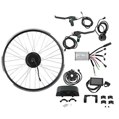 Keenso Kit de Modificación de Batería de Litio para Bicicleta, Kit de Conversión de Bicicleta Eléctrica con Rueda de Motor de 26 Pulgadas de Tracción 