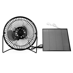Fuwe Ventilador Alimentado por Panel Solar, Ventilador de Refrigeración Portátil con Energía Solar con Soporte Giratorio, USB Ventilación Compacto par en oferta