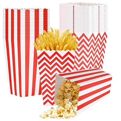 40 Piezas Cajas de Palomitas Cartón, Caramelo Contenedor, Popcorn Box, Cajas de Palomitas de Maíz