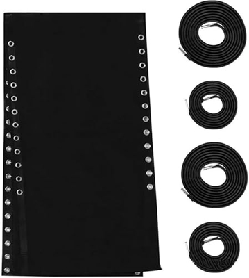 Tela de repuesto universal para silla de gravedad cero, tumbona/silla de jardín, kit de reparación de repuesto, color negro, 160 x 43 cm