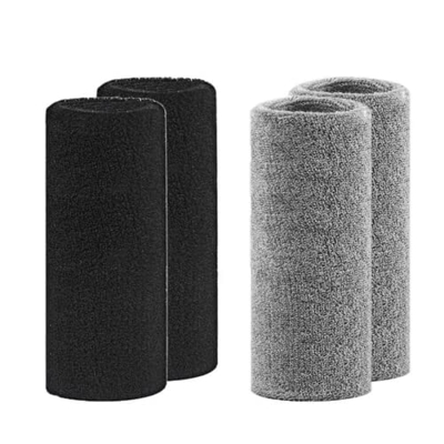 4 Piezas / 2 Pares Muñequera Sudor Muñequera Algodón Muñequera Baloncesto Muñequeras Tenis Elástica para Deportes Correr Ciclismo Correr Fútbol Tenis 