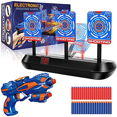 Diana Digital Electrónico para Nerf Armas, Objetivos de Tiro con Pistola de Dardos, 40 Espuma Flechas, Rebote Automático & Puntuación & Sonido, Juego 