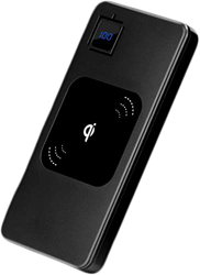 AyM Banco de energía de Cargador inalámbrico, Paquete de baterías externos portátiles de 10000 mAh con QC 3.0 Puertos y DIRIGIÓ Mostrar Compatible con características