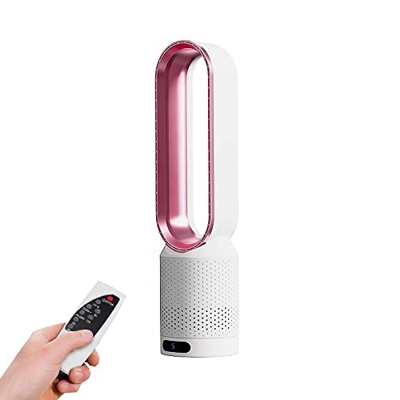 Ventilador de torre pequeño recargable con control remoto, purificador de aire de 8 velocidades, ventilador sin aspas, ventilador de pie de piso de en