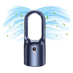 Ventilador de torre de mesa de ventilador pequeño, ventilador sin aspas pequeño, ventilador USB con pantalla LED, 6 velocidades, batería de 2000 mAh,  en oferta
