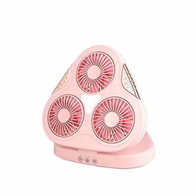 Ventilador USB Ventilador de escritorio recargable USB, ventilador de mesa con luz nocturna, ventilador circulador de aire plegable para oficina en ca