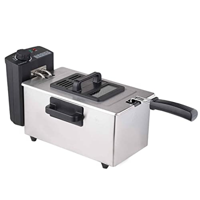 LBSI Freidora, Freidora de Aceite 1.5L /3L /5L /6L con Filtro, Freidora de Patatas Fritas, Alas de Pollo, Máquina de Fritura Rápida, Fácil de Limpiar 