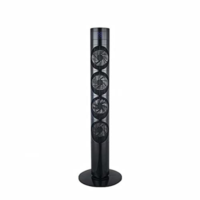 Ventilador de refrigeración Ventilador de torre de pie de 46", ventilador sin aspas integrado con 4 ventiladores en espiral, ventiladores de pedestal 