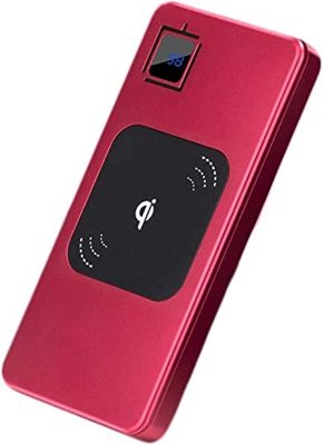 AyM Banco de energía de Cargador inalámbrico, Paquete de baterías externos portátiles de 10000 mAh con QC 3.0 Puertos y DIRIGIÓ Mostrar Compatible con