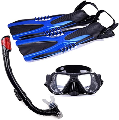 TNIU Buceo Snorkel Buceo Kit De Buceo Equipo De Snorkel Aletas Equipo De Natación Juego De Aletas De Buceo para Adultos Y Niños Snorkeling De Segurida