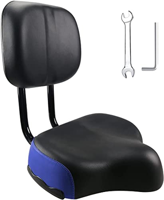 Ciclismo Ancho Confort sillín de Bicicleta Cuero imitación Espuma Cuero PU Asiento con Respaldo Respaldo Accesorios de Bicicleta Parte para Bicicleta 