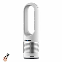 Ventilador pequeño recargable Ventilador de refrigeración y calefacción, ventilador de torre sin aspas de 46", calentador de espacio de 2000 W, purifi en oferta