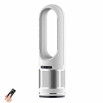 Ventilador pequeño recargable Ventilador de refrigeración y calefacción, ventilador de torre sin aspas de 46", calentador de espacio de 2000 W, purifi