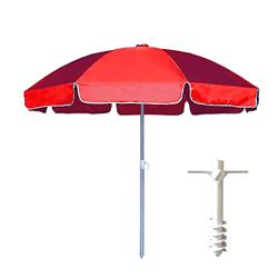 RESTAR Sombrilla playa,200 * 195CM, ROJO, Toldo solar grande,Flexible plegable y Inclinable,Protección de Rayos UV, P arasol Jardín Piscina Terraza Pa características