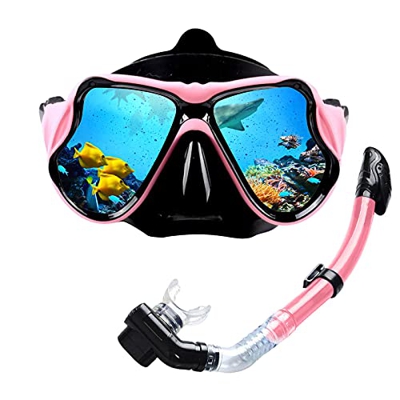 Equipo De Esnórquel Seco, Conjunto De Máscara De Esnórquel Plegable, Para Adultos, Mujeres, Jóvenes, Gafas Panorámicas De Vidrio Templado Antivaho De 