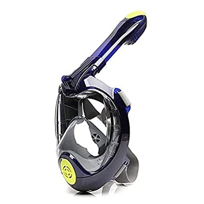 Máscara De Esnórquel De Silicona De Cara Completa, Snorkel Subacuático De 180 ° Máscara De Buceo De Boca Plana De Tipo Seco Adecuada para Adultos Y Ni