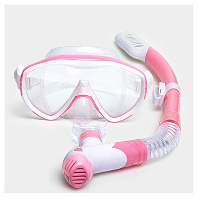 TNIU Ajuste Máscara De Esnórquel Gafas De Buceo Hebilla De Vidrio Templado Equipo Antivaho Completamente Seco Adultos (Rosa)