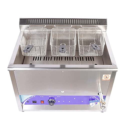 Freidora Comercial de Acero Inoxidable de 3 Tanques, freidora de Cocina de encimera de Gas Profesional de Alta Capacidad, para restaurantes de Papas F