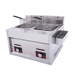 Freidora a Gas, sartén Comercial Freidora a máquina para Papas Fritas, freidora a Gas para encimera con 2 canastas para freír (Gas licuado) características