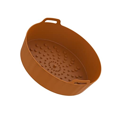 Olla de silicona para freidora de aire, Reemplazo de revestimientos de papel pergamino, Sartenes de freidora de aire de 20 cm para horno, accesorios d