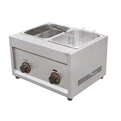 Cocina Oden de Escritorio a Gas + freidora, freidora Comercial de Acero Inoxidable, Equipo Multifuncional para refrigerios, se Puede Usar para Snack S