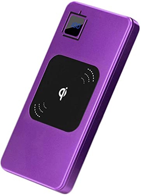 AyM Banco de energía de Cargador inalámbrico, Paquete de baterías externos portátiles de 10000 mAh con QC 3.0 Puertos y DIRIGIÓ Mostrar Compatible con