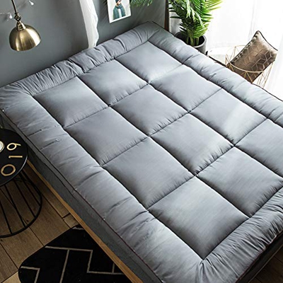 ZCYX Colchones de futón Gris, colchoneta Japonesa para Dormir, colchón de algodón Grueso Acolchado, colchoneta Plegable, colchón portátil para Acampar