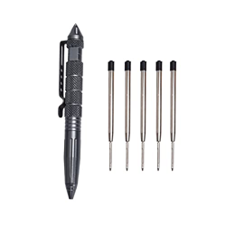 FLYAMAPIRIT Bolígrafo táctico de autodefensa con 5 minas adicionales para escribir, rompecristales como herramienta de emergencia para camping al aire características