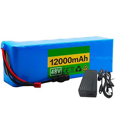 IVIWCLOP Batería Bicicleta Eléctrica De 48V Batería De Litio Resistente Al Agua De 12Ah con Cargador De 54,6V para Go-Kart Bicicletas De Calle Eléctri