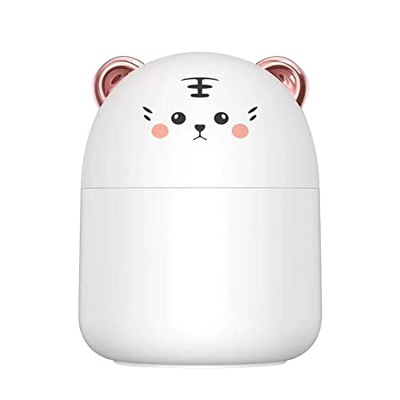 UKETO Humidificador de aire Lindo Tiger Aroma Difusor con luz nocturna Cool Mist (blanco)