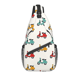 Stevemary Retro Vespa Sling Bag Crossbody Chest Daypack Mochila de lona ligera Bolso de hombro para adultos Viajes Senderismo para Camping Deporte en oferta