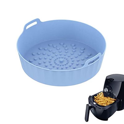 Zhihui Olla para freidora de aire caliente, almohadillas redondas reutilizables para alimentos antiadherentes, freidora de aire de silicona fácil de l