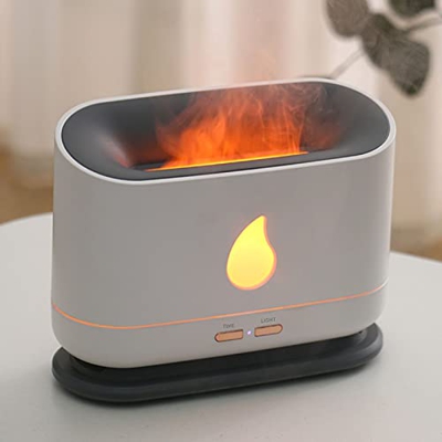 Humidificadores de niebla fría para dormitorio, difusores de aroma de aceite esencial de llama USB de 200 ml, atomizador ultrasónico de lámpara de est