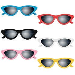 Orangeone Gafas de Neón Retro, 6 Piezas Estilo Años 80 Novedad Neón Fiesta Favores Gafas de Sol, 6 Colores Gafas de Ojo de Gato, Niños Adultos Unisex  en oferta