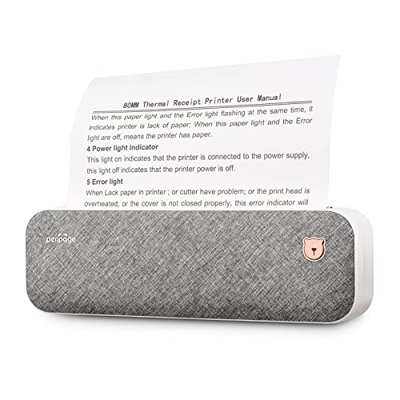 JEPODOR Impresora A4 Mini Impresora Bluetooth portátil Impresora de papel térmica inalámbrica sin tinta para teléfono Foto Documento Uso de oficina (g
