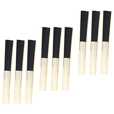 Fan de Mano Plegable Ventilador de Mano Japonés Chino Fan de Tela en Festival de Bricolaje Fan de Fan 9 PCS para Mujeres Hombres Música Propiedades de