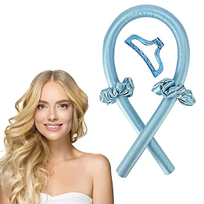 Rizador de pelo sin calor, automático, sin calor, rizador de pelo de seda, antideslizante, con 2 horquillas para el pelo, cinta para la cabeza, moldea