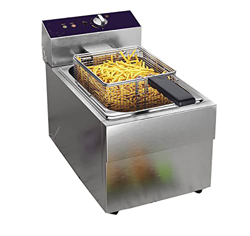 INTHEL Freidora eléctrica de 22 l con Cesta de Tapa, freidora Comercial de Acero Inoxidable, freidora de virutas, Tanque de Grasa características