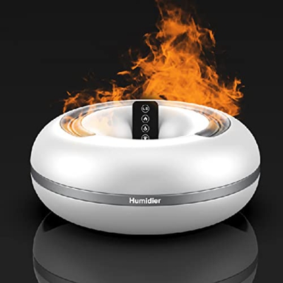 Difusor de aceite esencial con luz de llama, pequeño humidificador de escritorio de niebla ultrafina Difusor de aceite esencial silencioso con luz noc