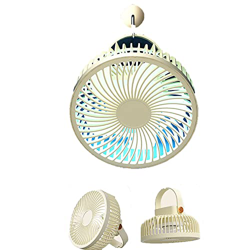 Ventilador USB, Batería De 1200 MAh, Control Remoto De 3 Velocidades, Ventilador Giratorio De 360 °, Ventilador Ultra Silencioso 4 En 1 con Luz LED pa características