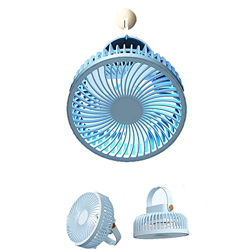 Ventilador USB, Batería De 1200 MAh, Control Remoto De 3 Velocidades, Ventilador Giratorio De 360 °, Ventilador Ultra Silencioso 4 En 1 con Luz LED pa características