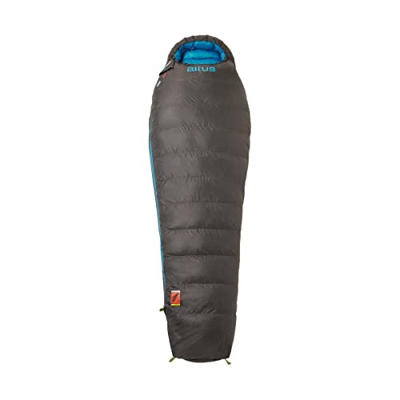 Saco de Dormir Invierno Andes 900D Color Gris Oscuro | Forma de Momia | Material de Pluma | Temperatura -28 a -3ºC | Ideal para Montaña, Camping o Exc