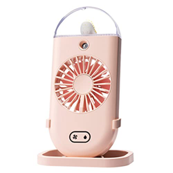 illombo Ventilador de niebla de agua USB recargable de mano aire acondicionado 3 engranajes ajustables para días de verano para niñas mujeres regalo precio