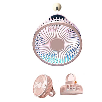 Ventilador USB, Batería De 1200 MAh, Control Remoto De 3 Velocidades, Ventilador Giratorio De 360 °, Ventilador Ultra Silencioso 4 En 1 con Luz LED pa