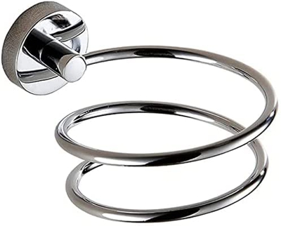 KOZMAR Soporte para secador de pelo, secador de pelo, acero inoxidable, soporte para herramientas de cuidado del cabello, soporte de pared cromado par